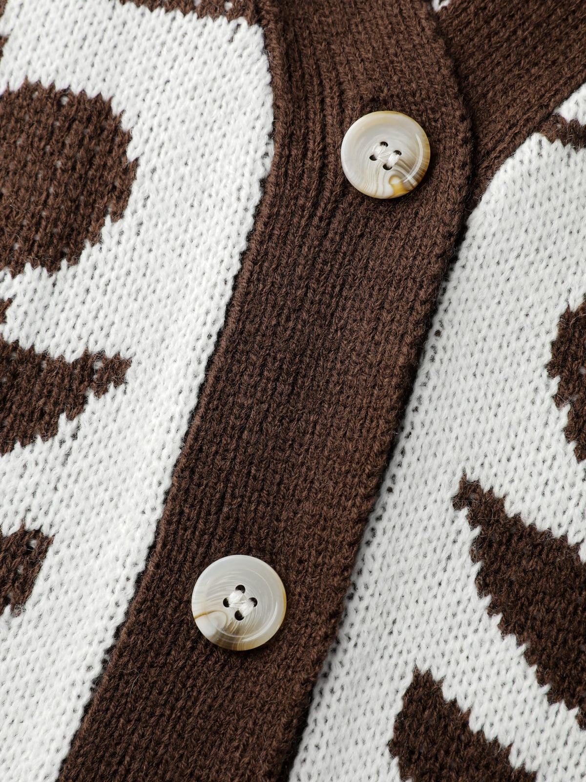 Floral Pattern Pockets Button Knit Cardigan