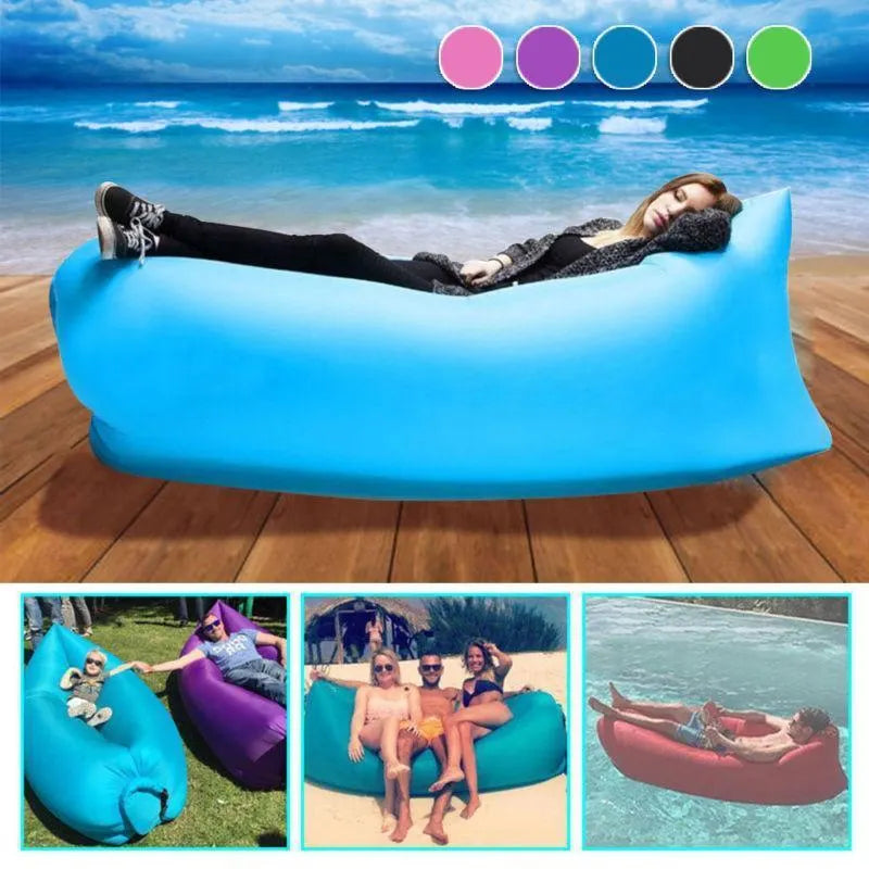 Inflatable Recliner Air Sofa Light Beach Sleeping Camping Bag