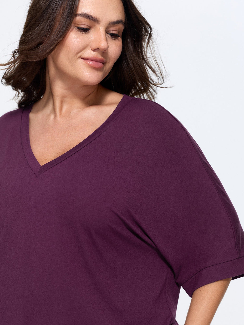 Supersoft Stretchy V-Neck Plain T-Shirt