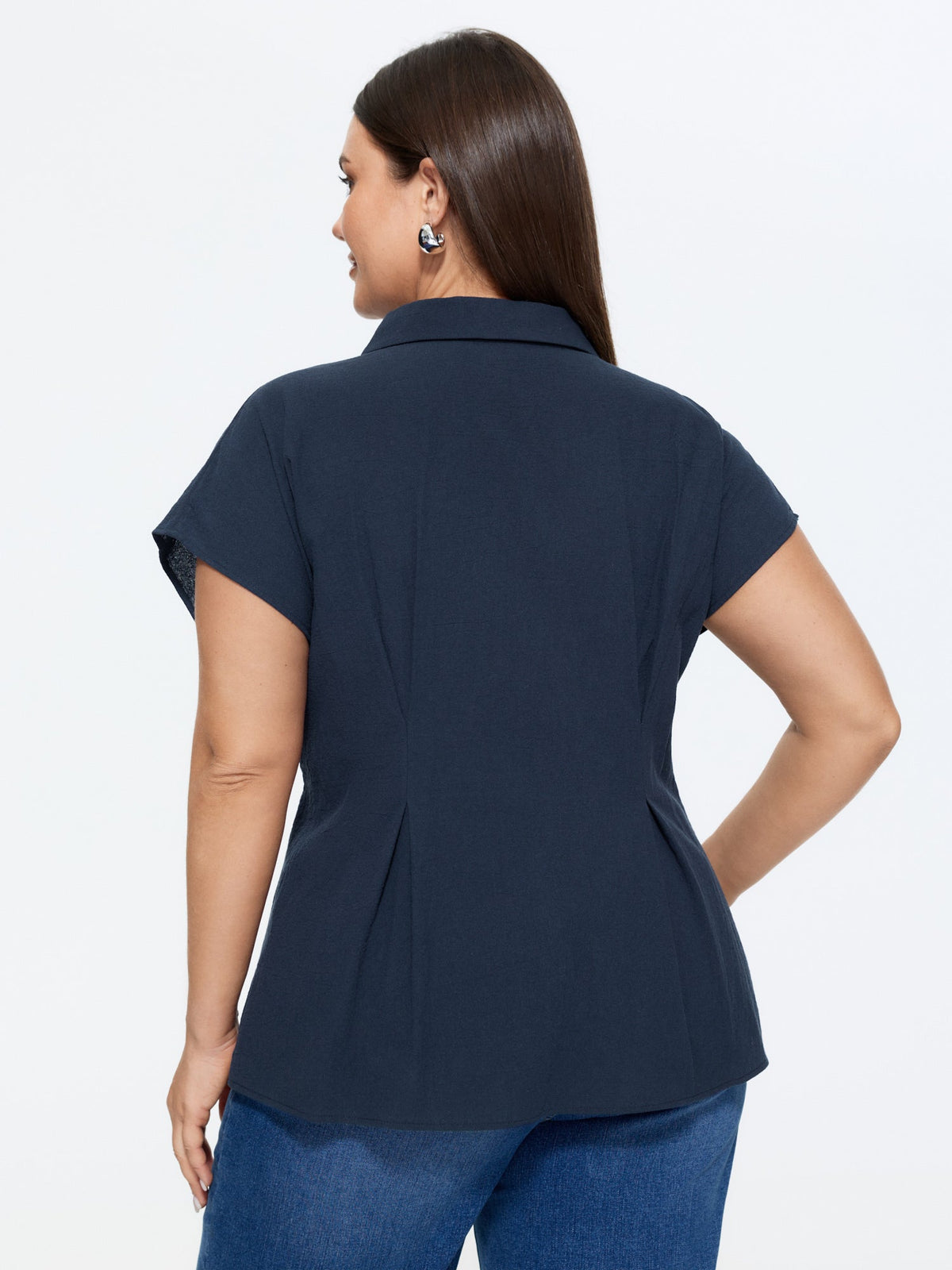 Cotton Fit And Flare Plain Blouse