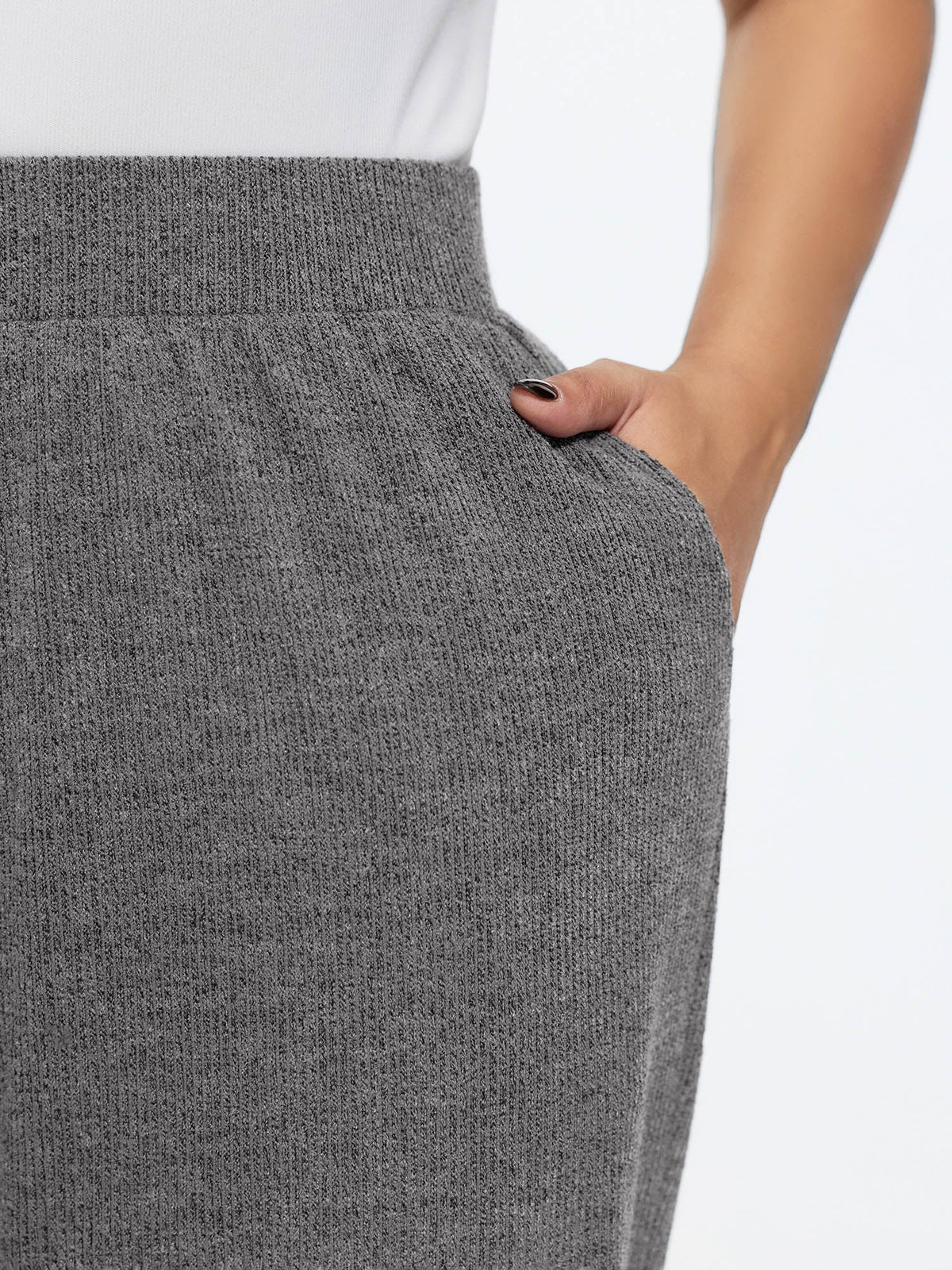 Stretchy Wide Waistband Jogger Pants