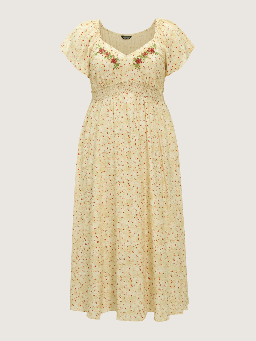 Sequin Floral Embroidered Sweetheart Neckline Maxi Dress