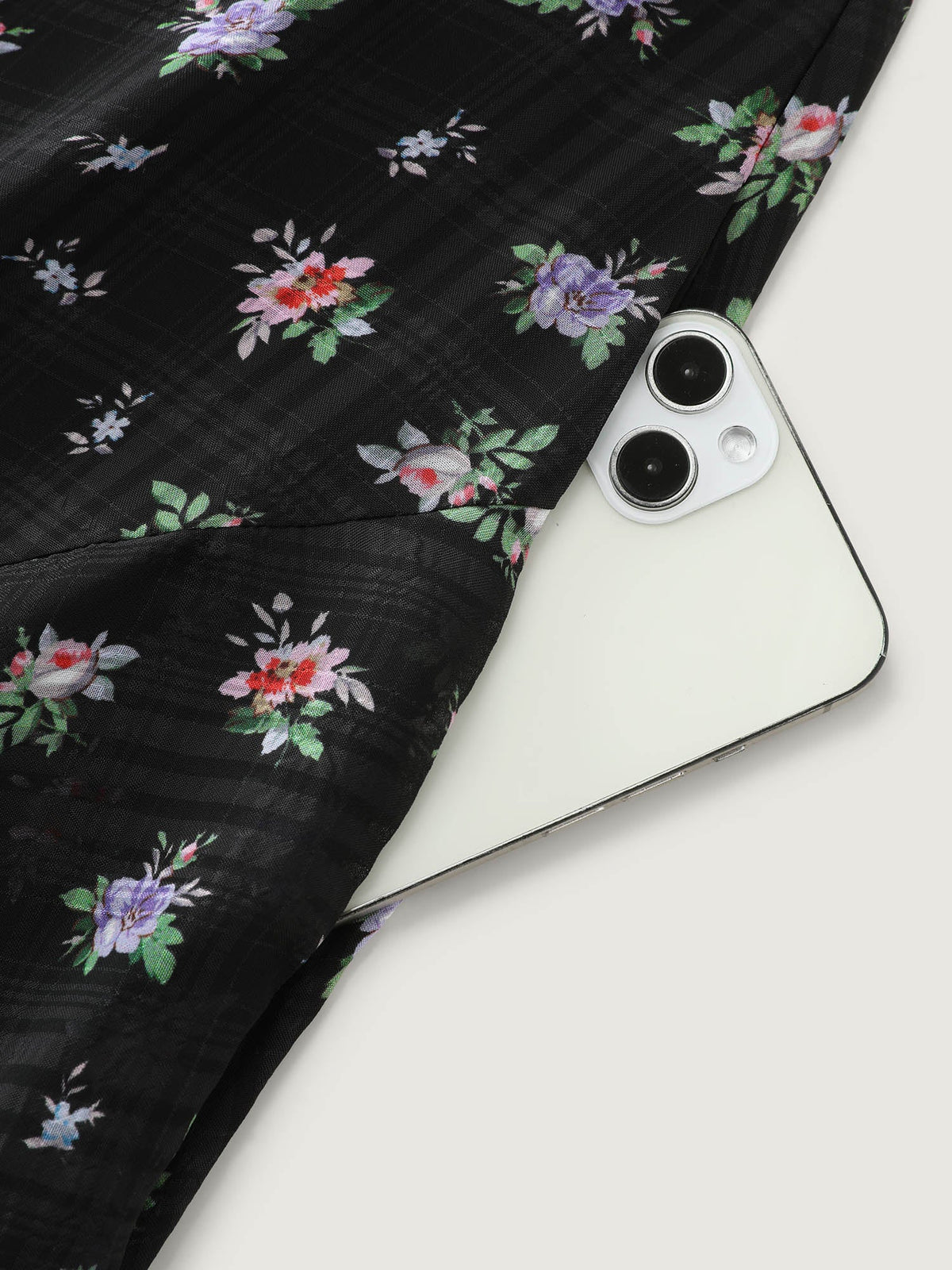 Floral Print Waist-Tie High Low Hem Midi Dress