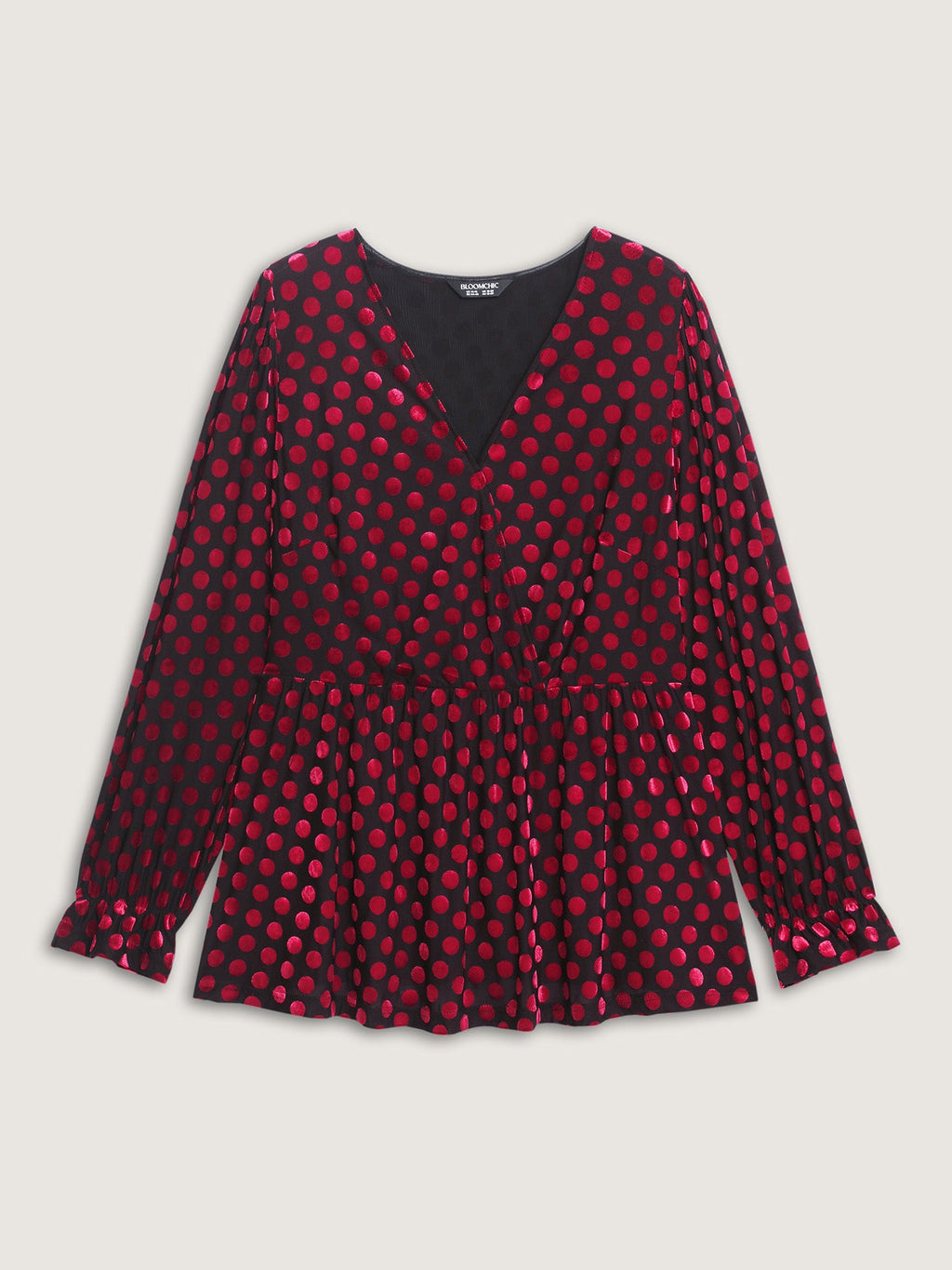 Velvet Heart Print Stretchy Waist Blouse