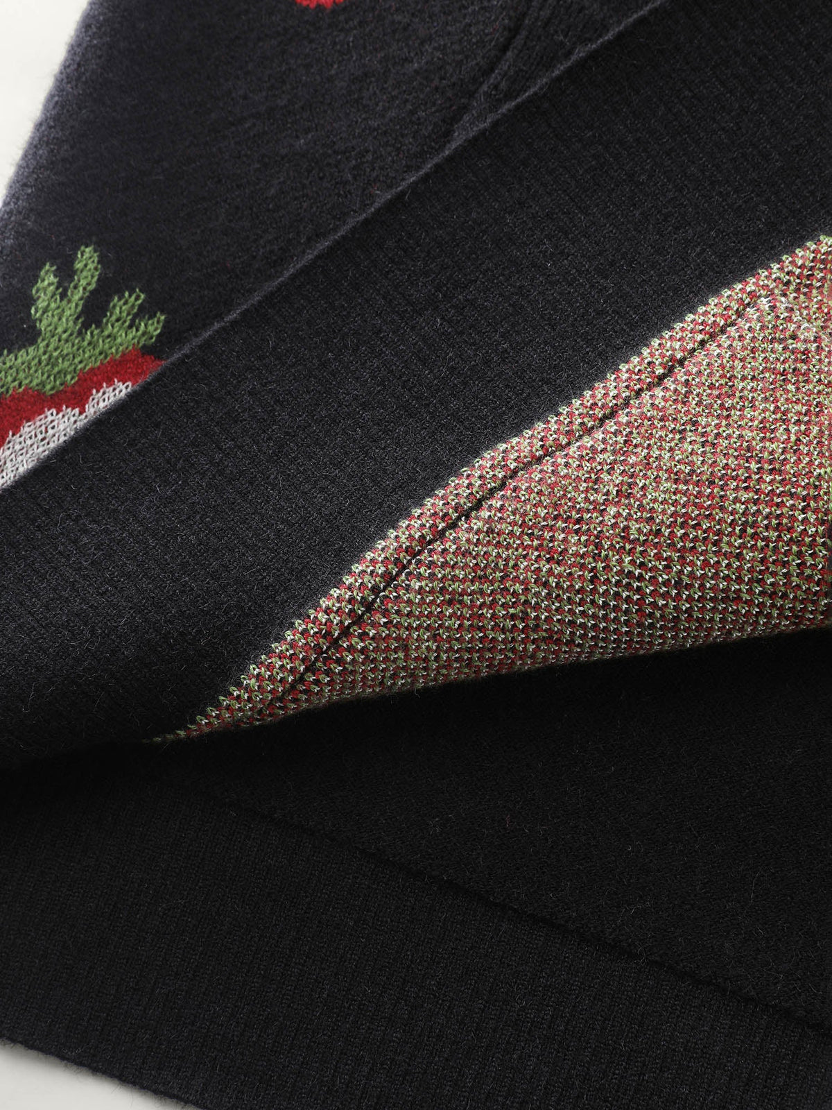 Strawberry Jacquard Pattern Knit Cardigan