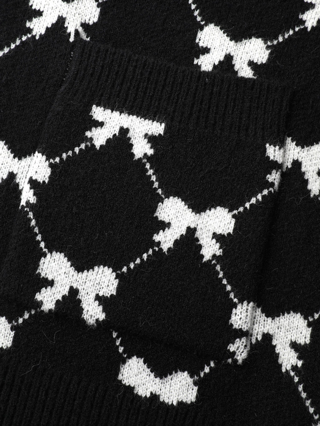 Bowknot Jacquard Button Knit Cardigan