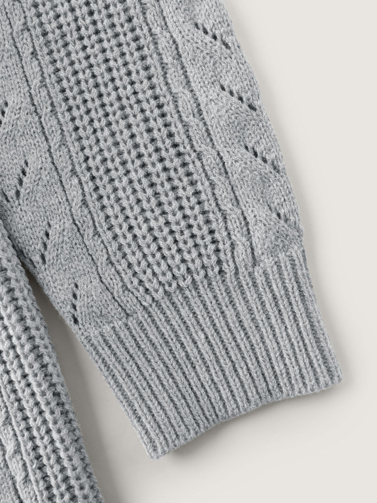 Textured Hooded Pockets Knit Cardigan