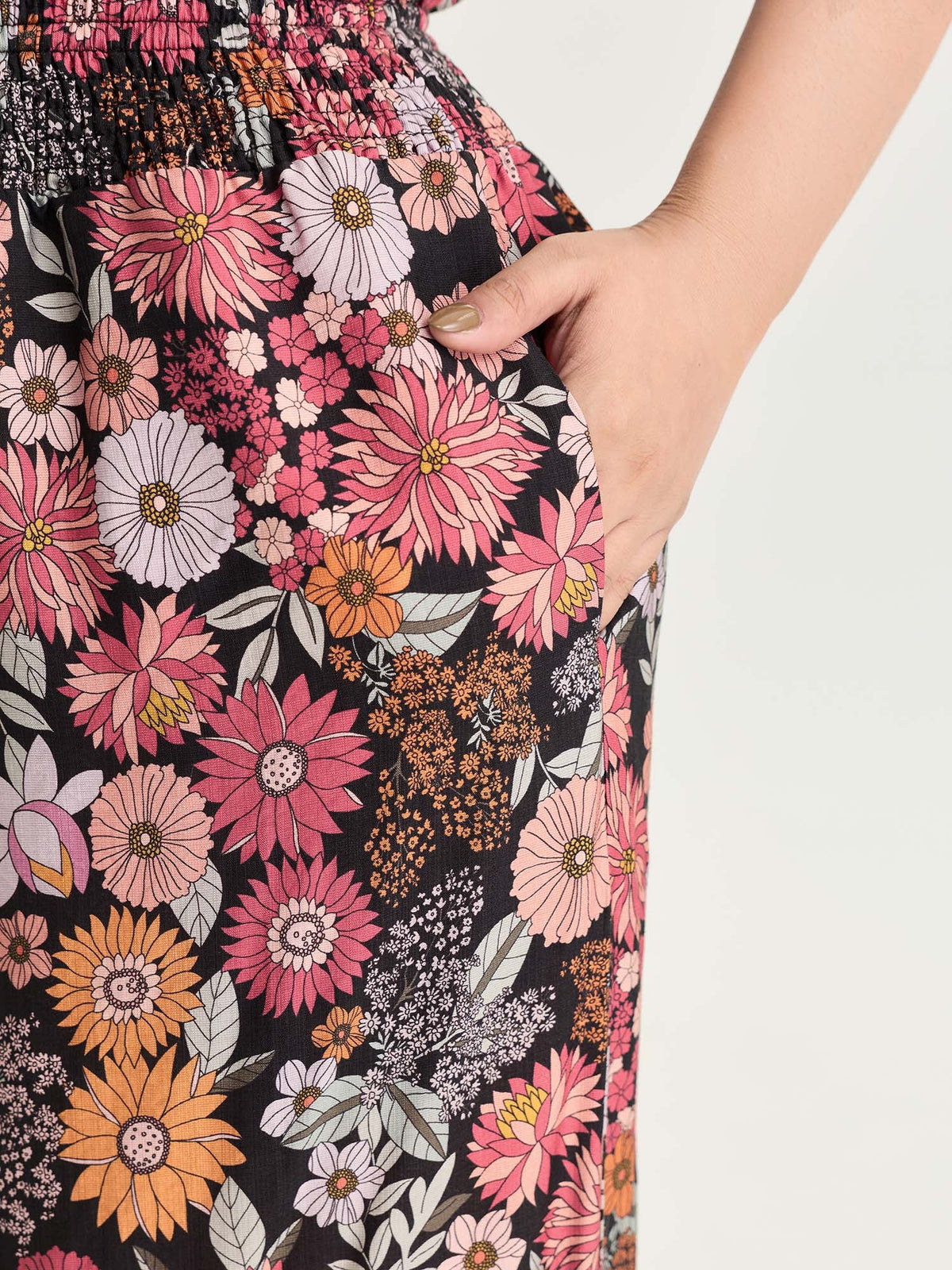 Supersoft Bright Floral Print Wide-Leg Pants