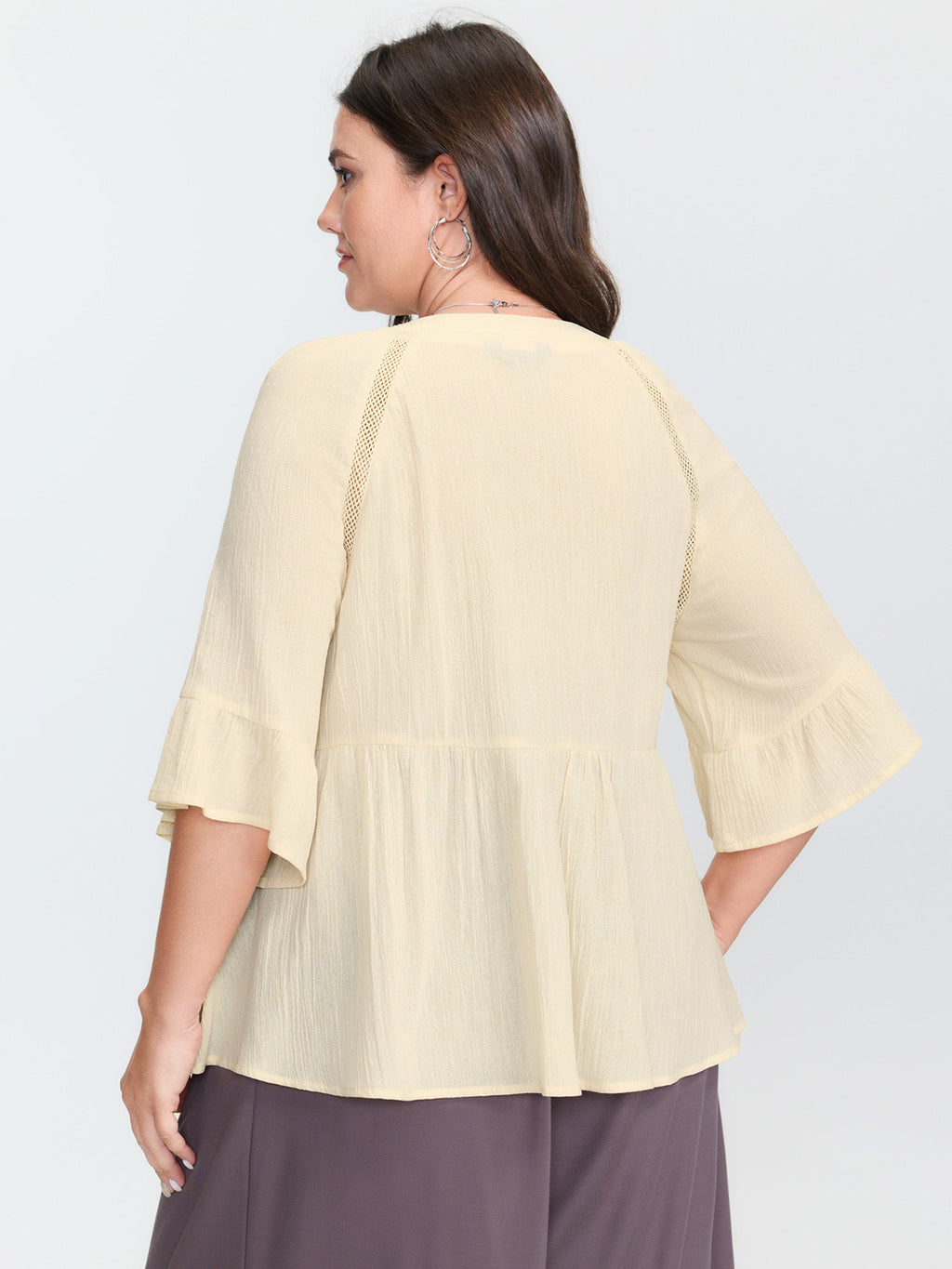 Pure Cotton Ruffled Lace Blouse