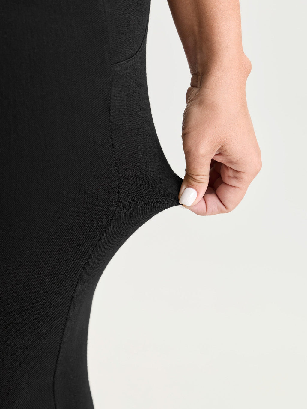 Stretchy Skinny-Fit Overlap Waist Knit Jeans