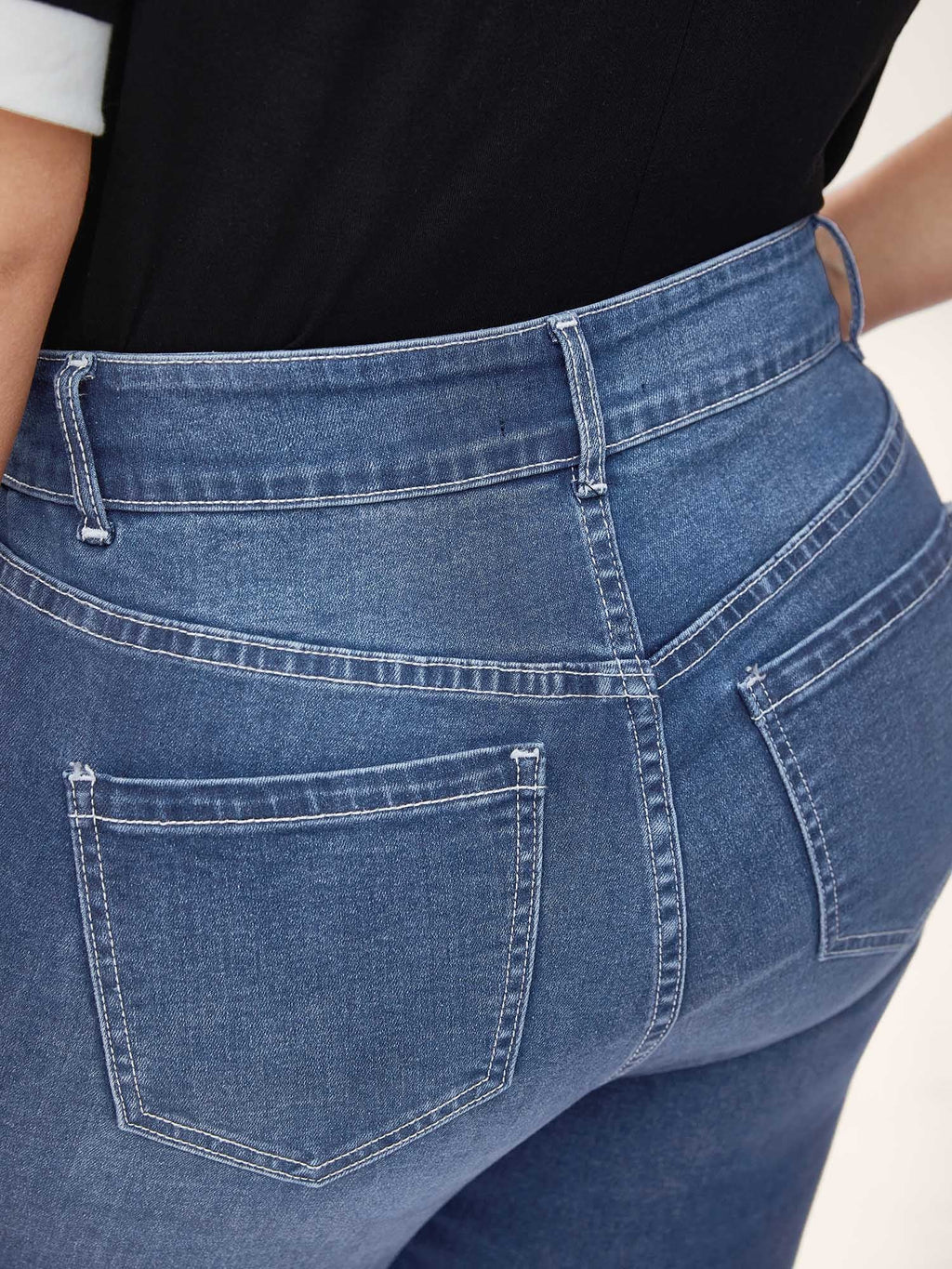 Folded Hem High-Rise Skinny-Fit Capri Jeans