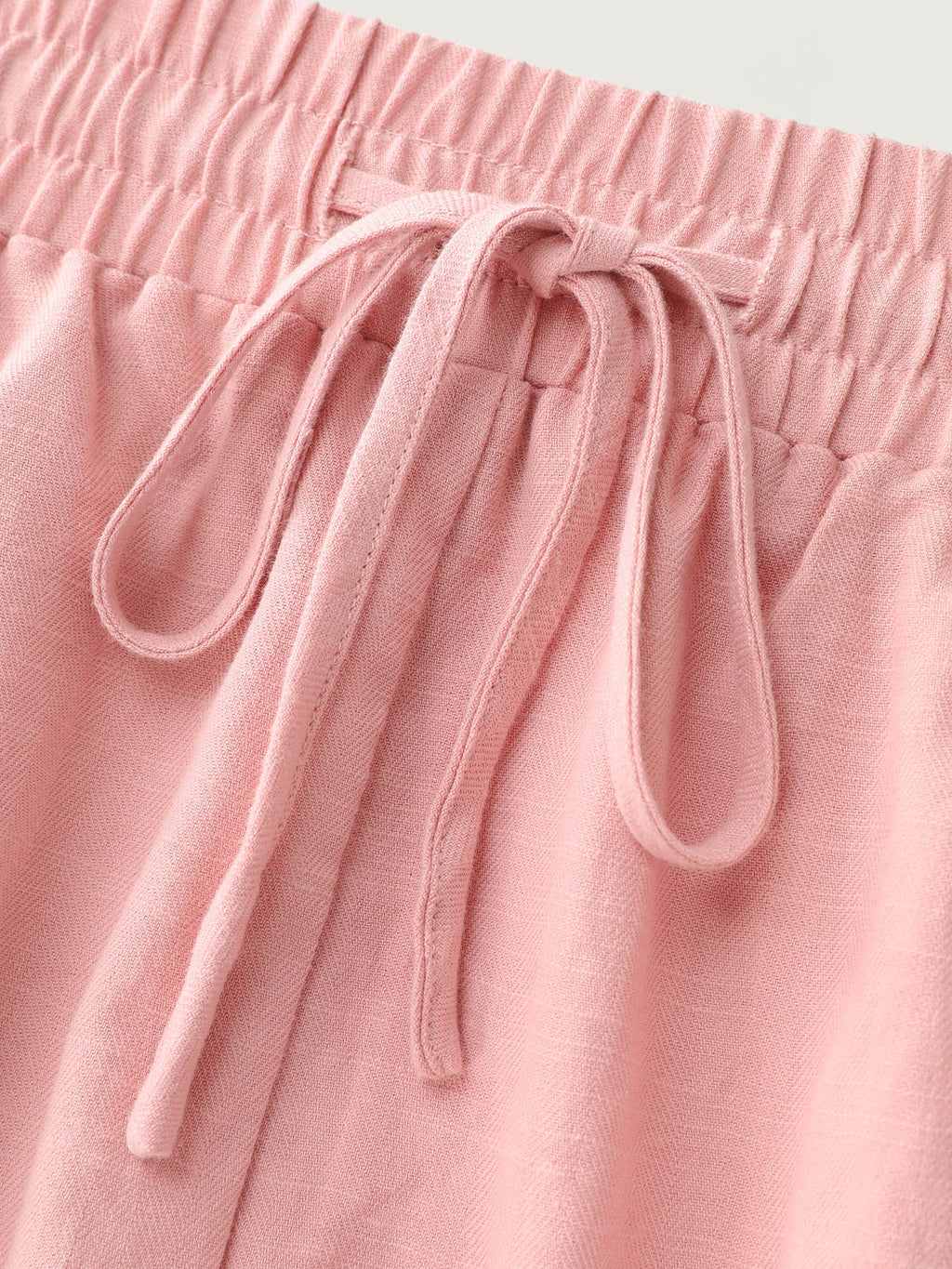 Cotton Drawstring Elastic Waist Pockets Shorts