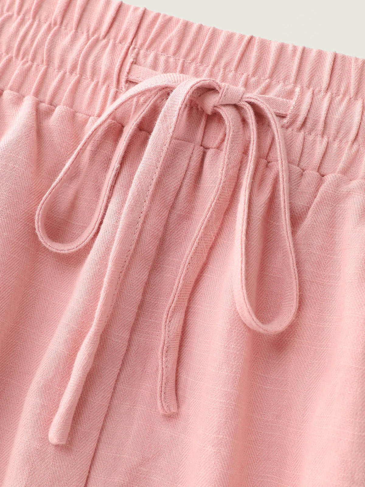 Cotton Drawstring Elastic Waist Pockets Shorts