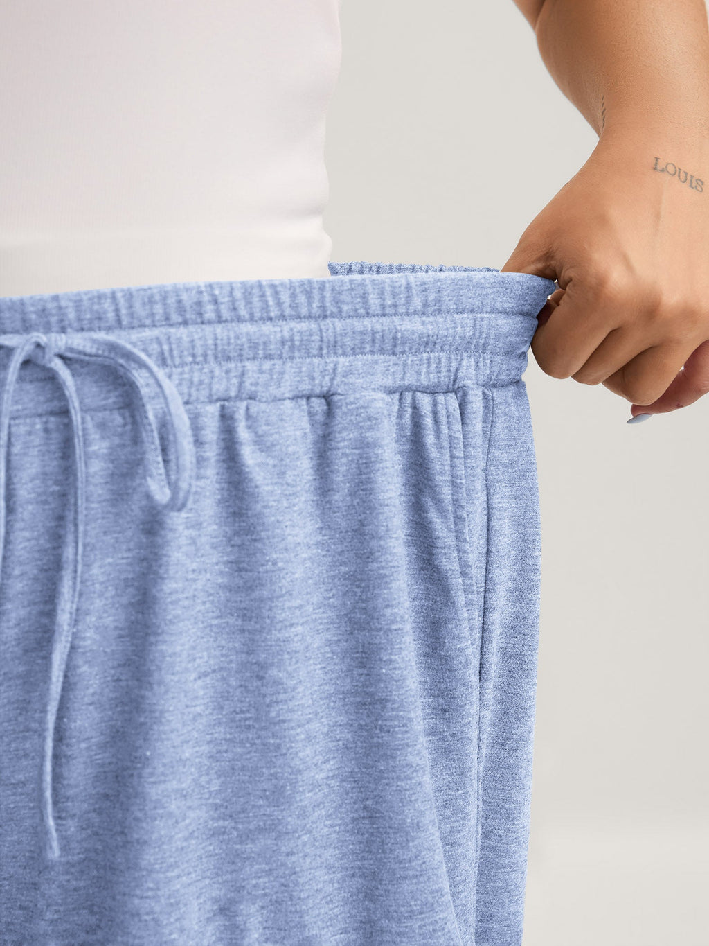 Supersoft Mixed Color Knit Drawstring Ruffled Shorts