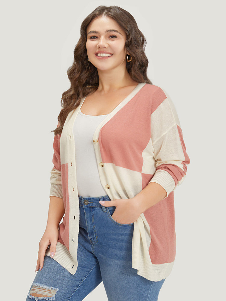 Supersoft Essentials Colorblock Two Tone Button Up Cardigan
