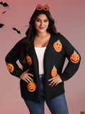 Happy Pumpkin Crochet Knit Cardigan