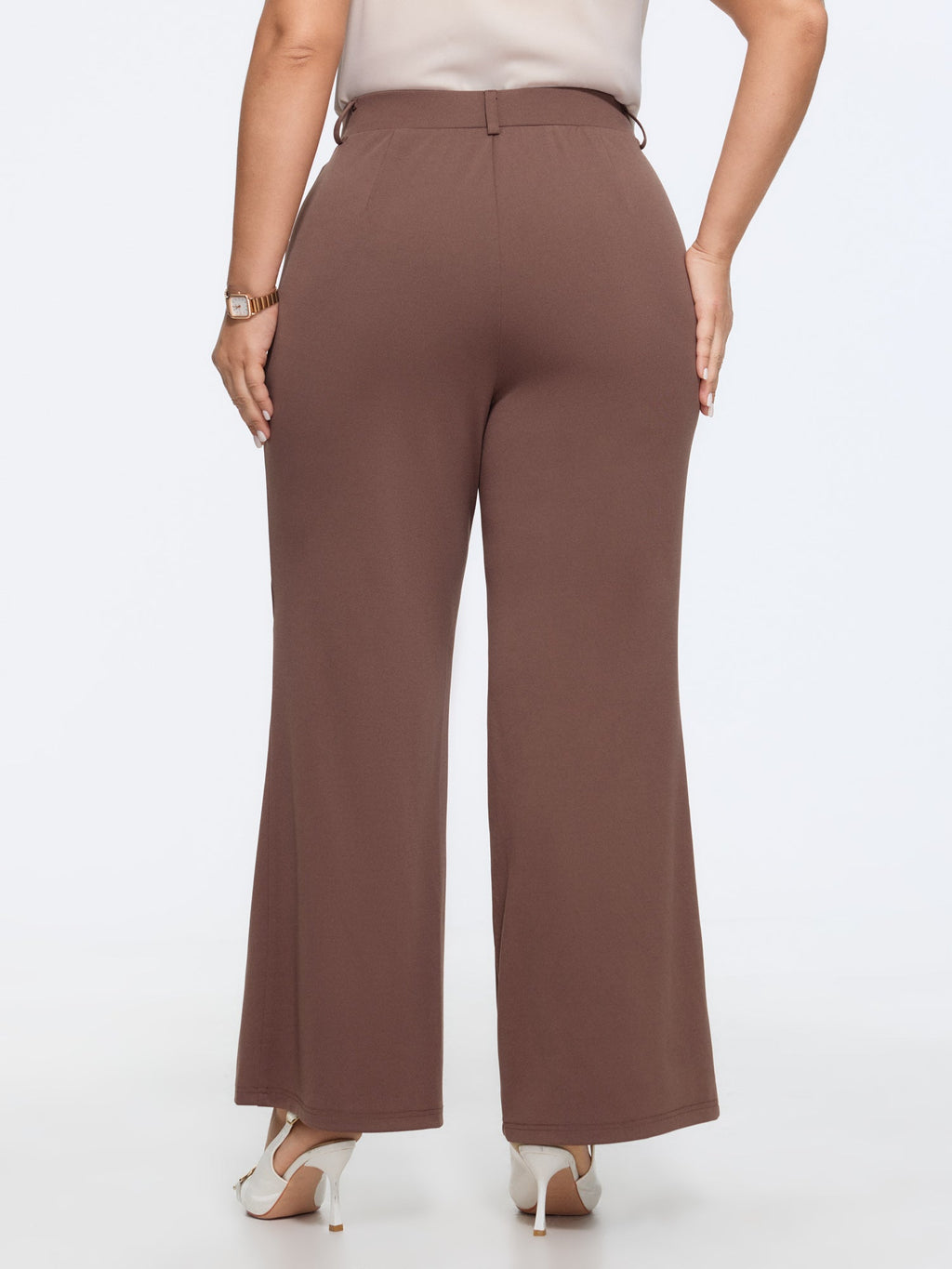 Pull-On Flared Pockets Pants