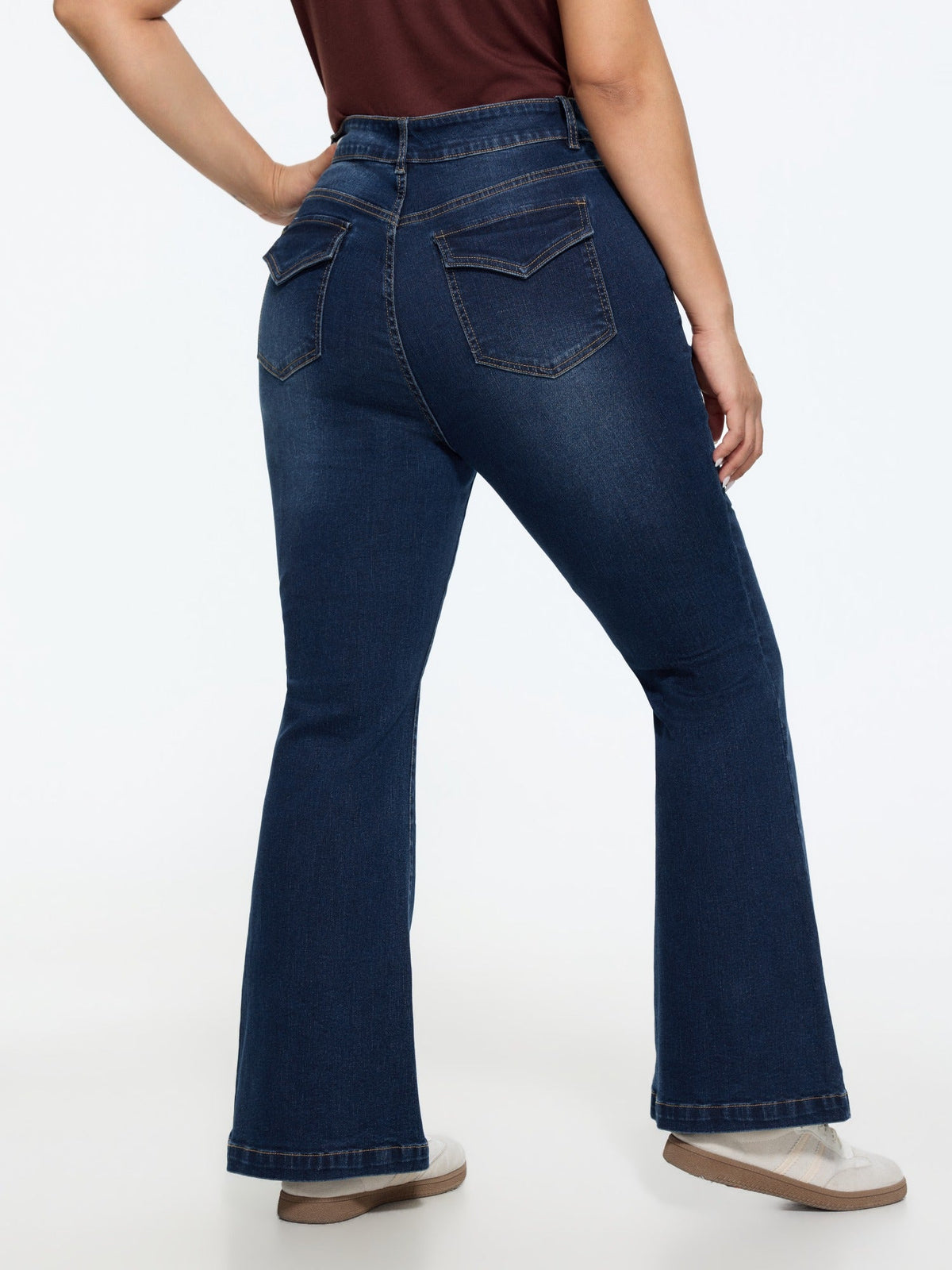 Stretch Classic Washed Flare Jeans