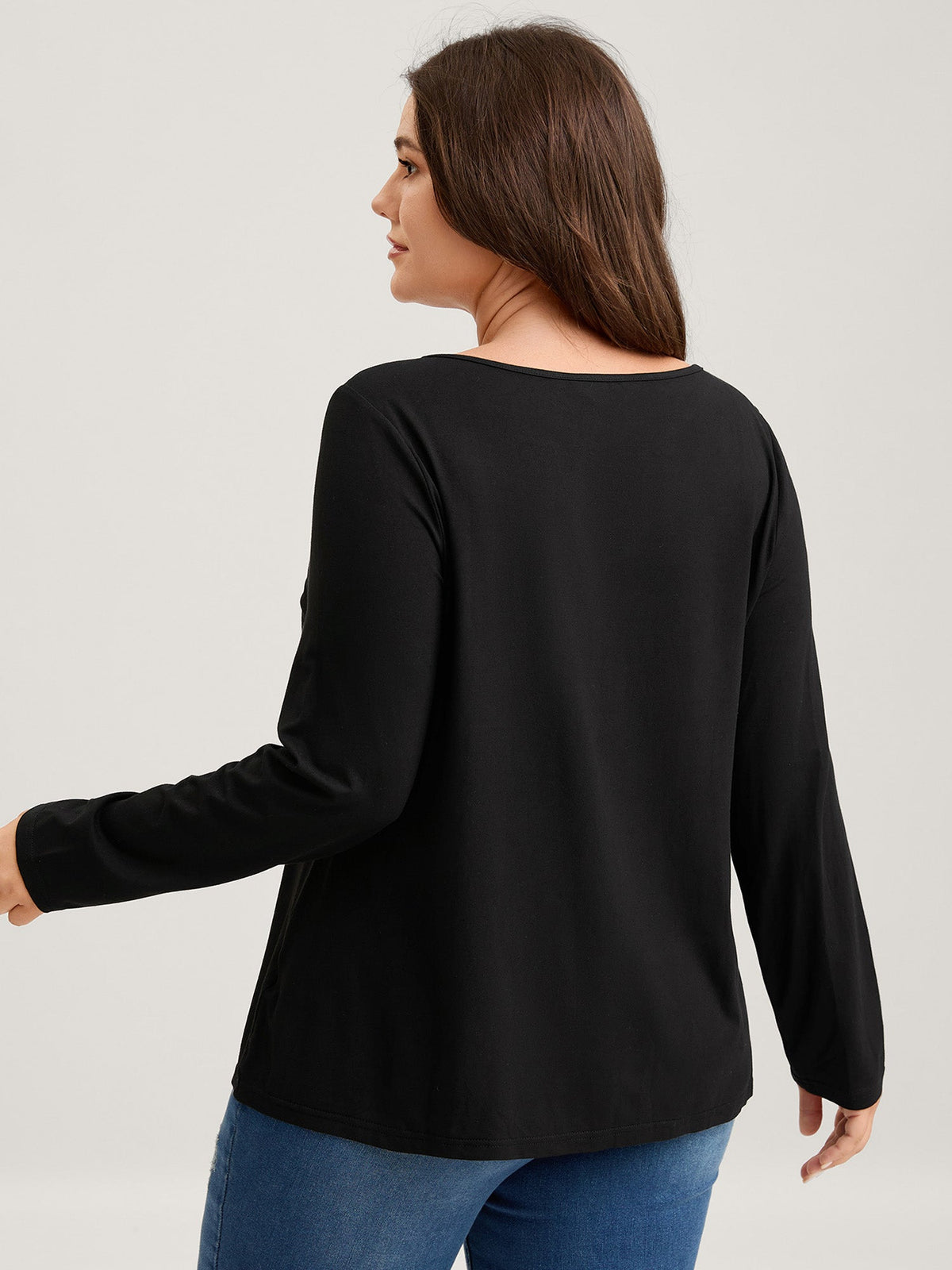 Supersoft Button Placket Solid T-Shirt