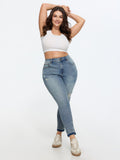 Stretchy Mid-Rise Sculpting-Fit Jeans