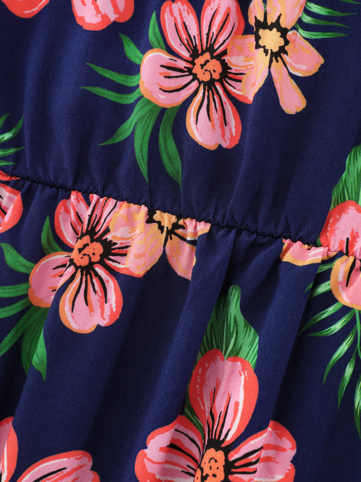 Colorful Floral Print Ruffled Sleeve Blouse