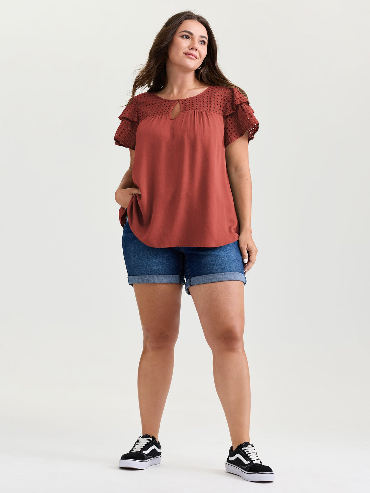 Pure Cotton Layered Sleeve Flowy Blouse