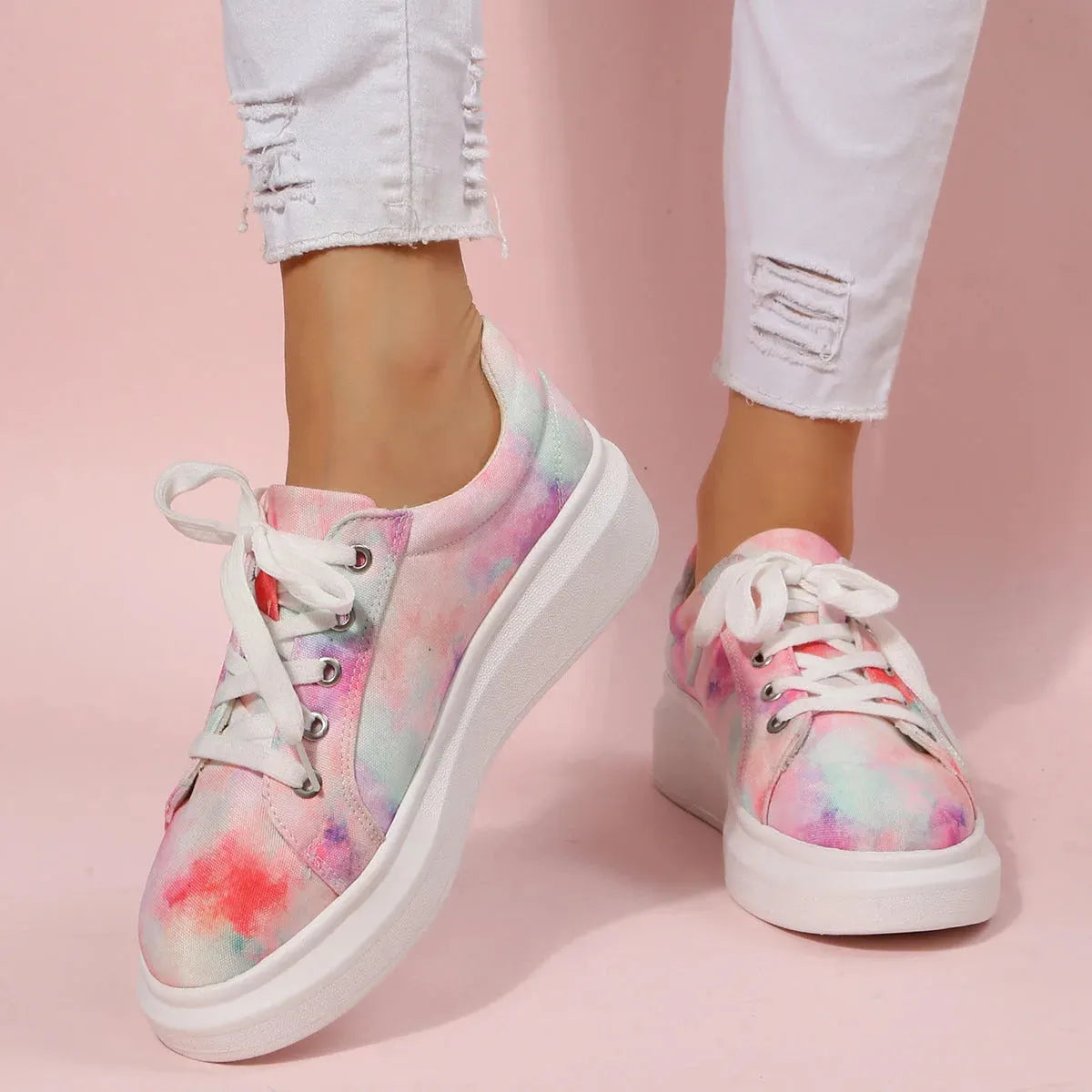 Lace-Up Casual Colorful Canvas Shoes