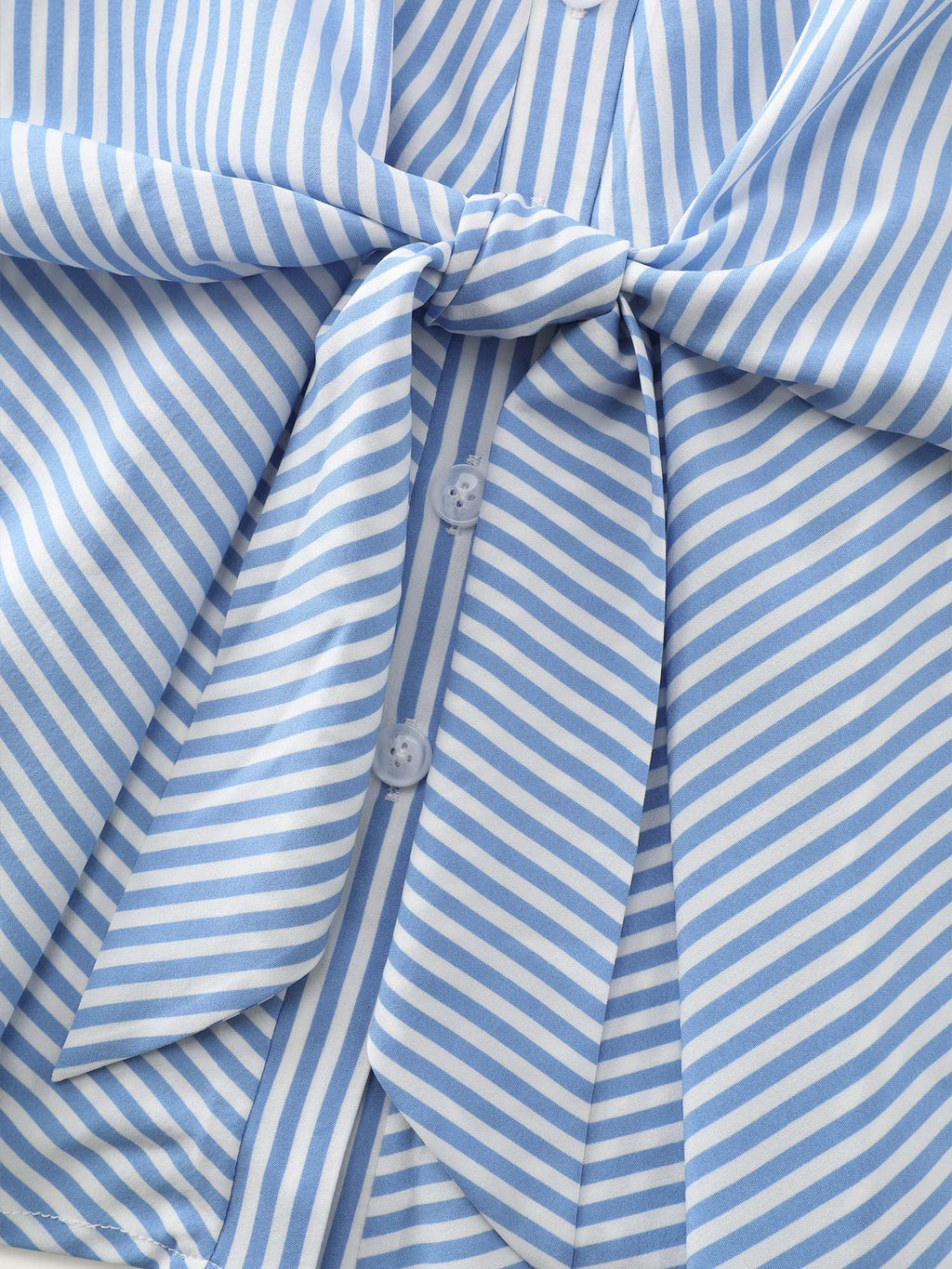 Striped Print Tie-Front Blouse