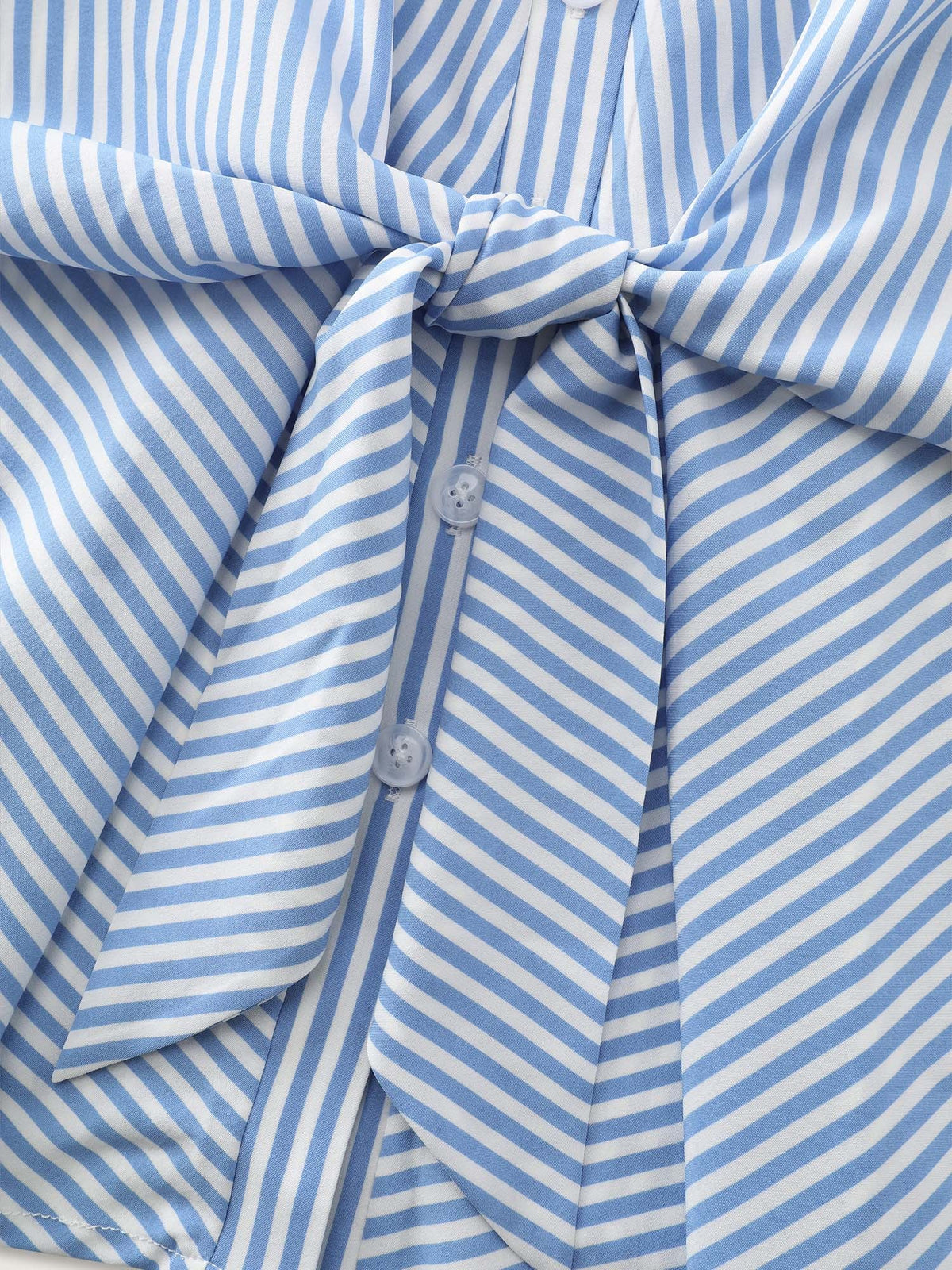 Striped Print Tie-Front Blouse