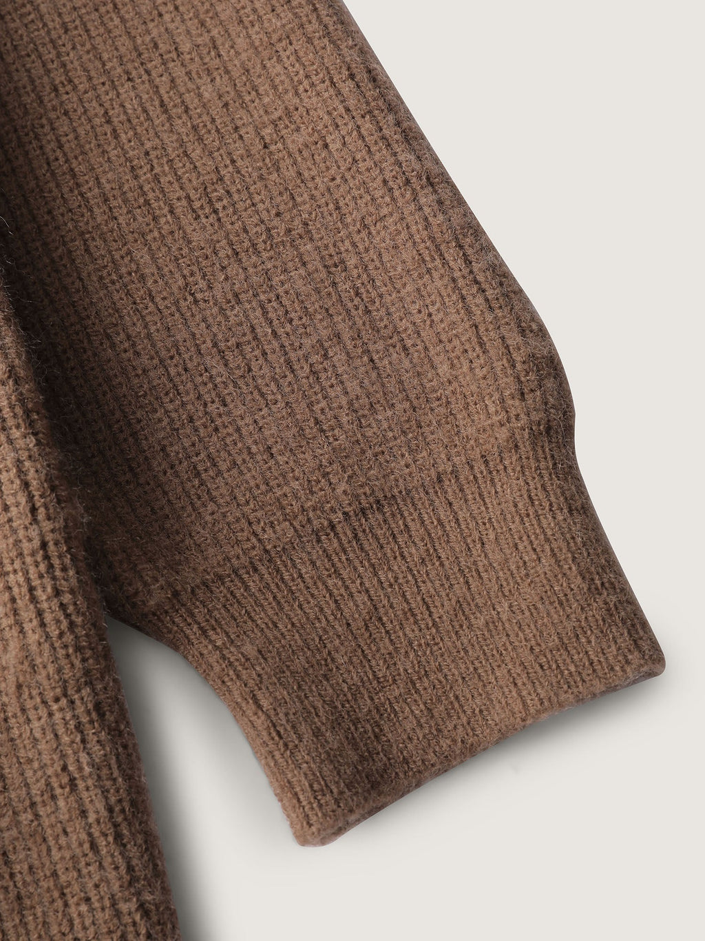 Textured Slant Pockets Zipper-Front Knit Cardigan