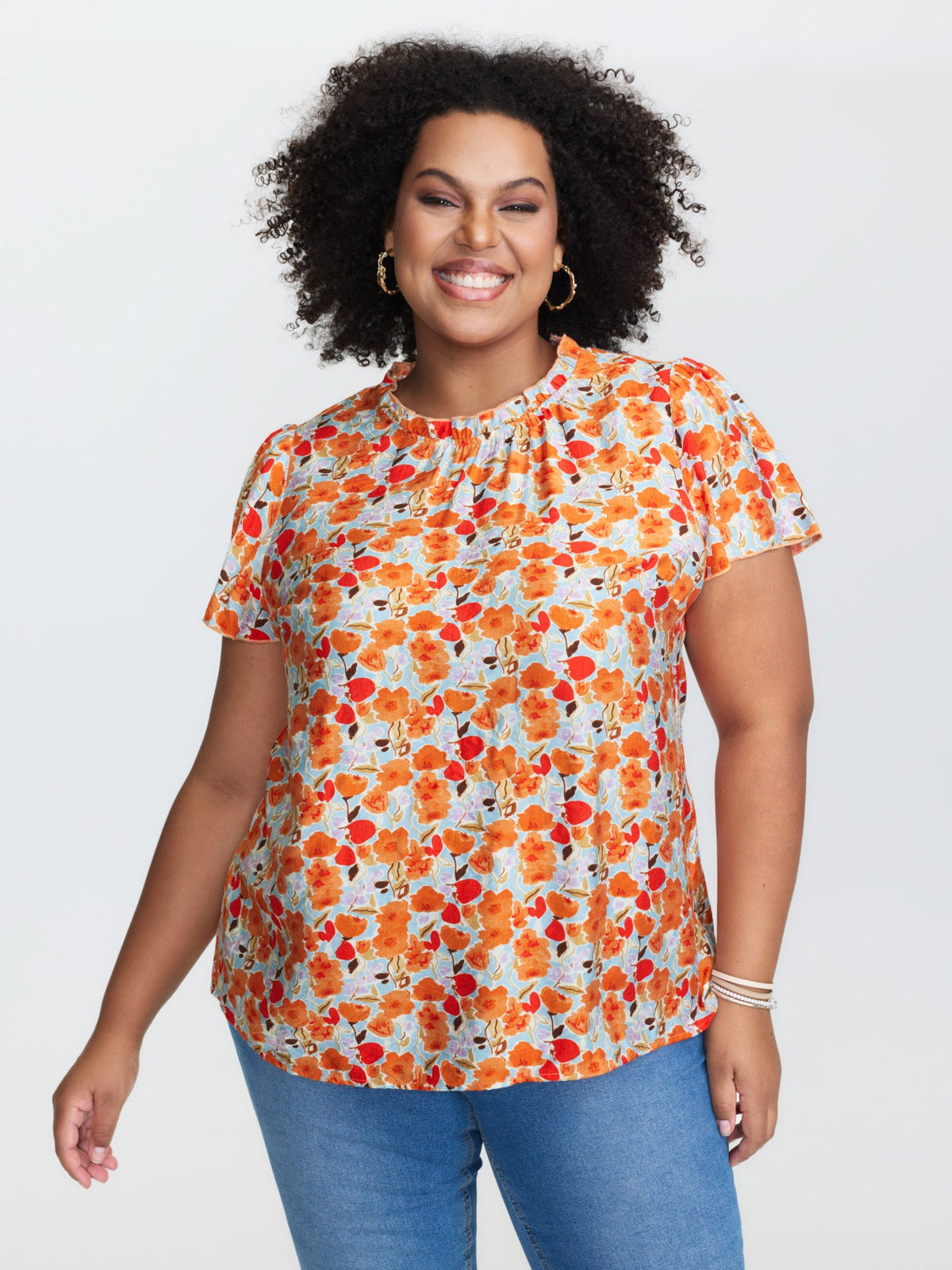 In Full Bloom Mock Neck Shirt