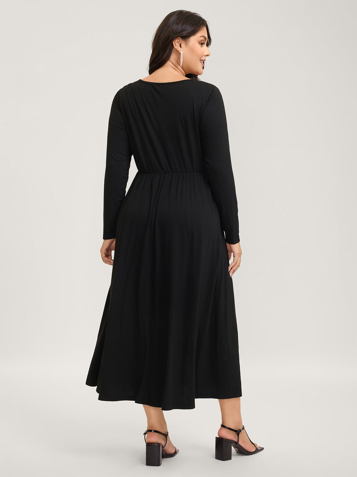 Floral Waist-Tie Contrast Maxi Dress