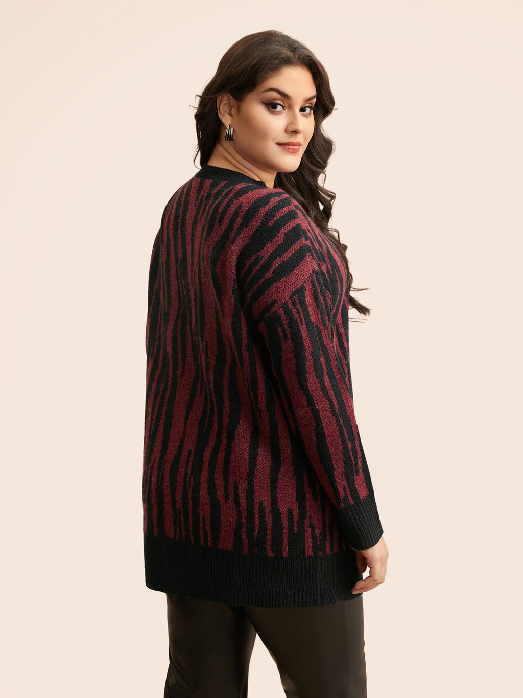 Zebra Print Patched Pocket Cardigan
