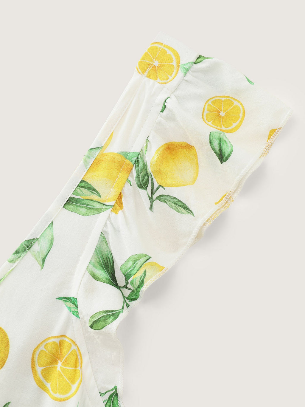 Hand Painted Lemon Print Ruched Blouse