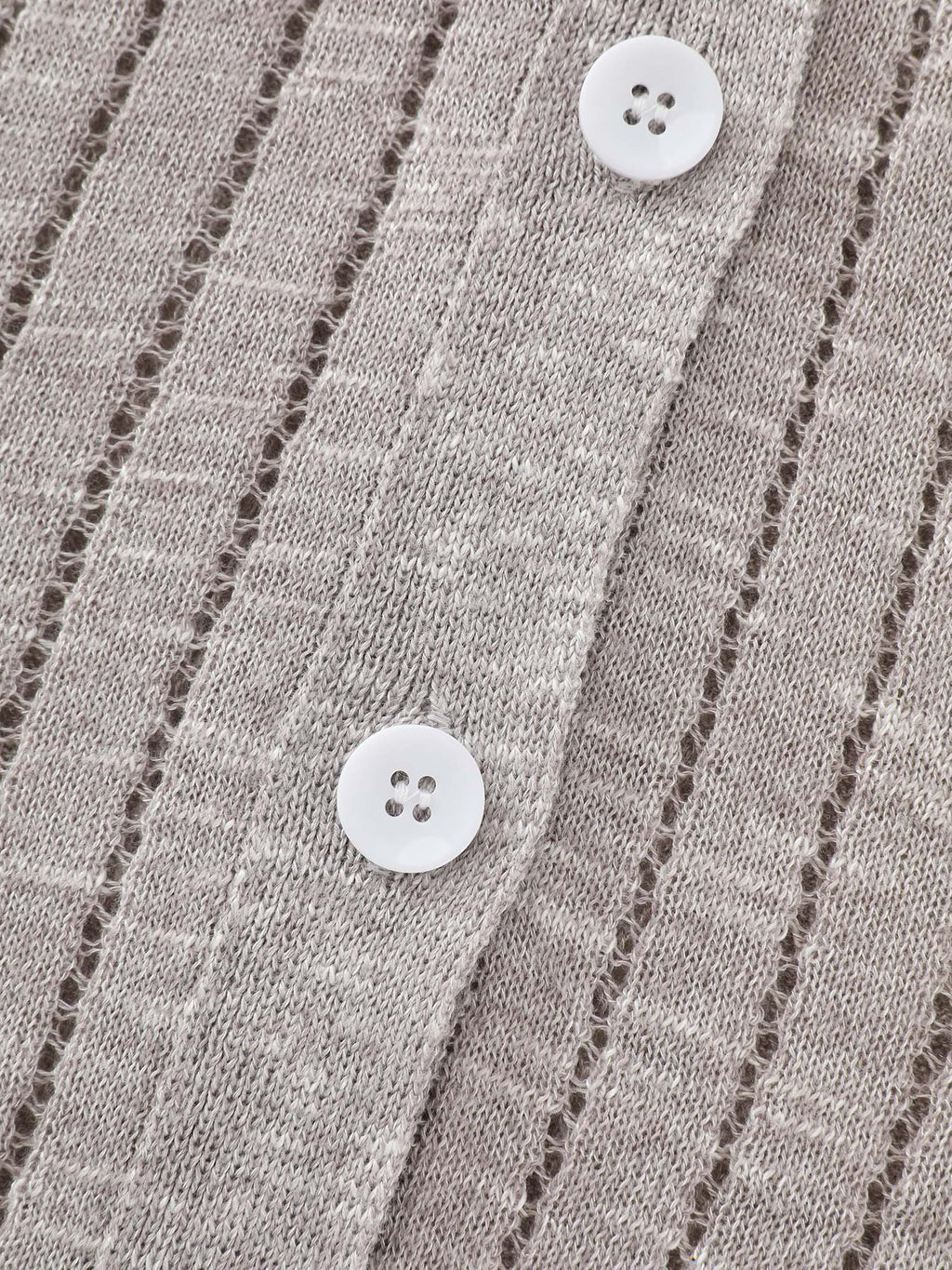 Heather Vertical Openwork Lightweight Long Cardigan