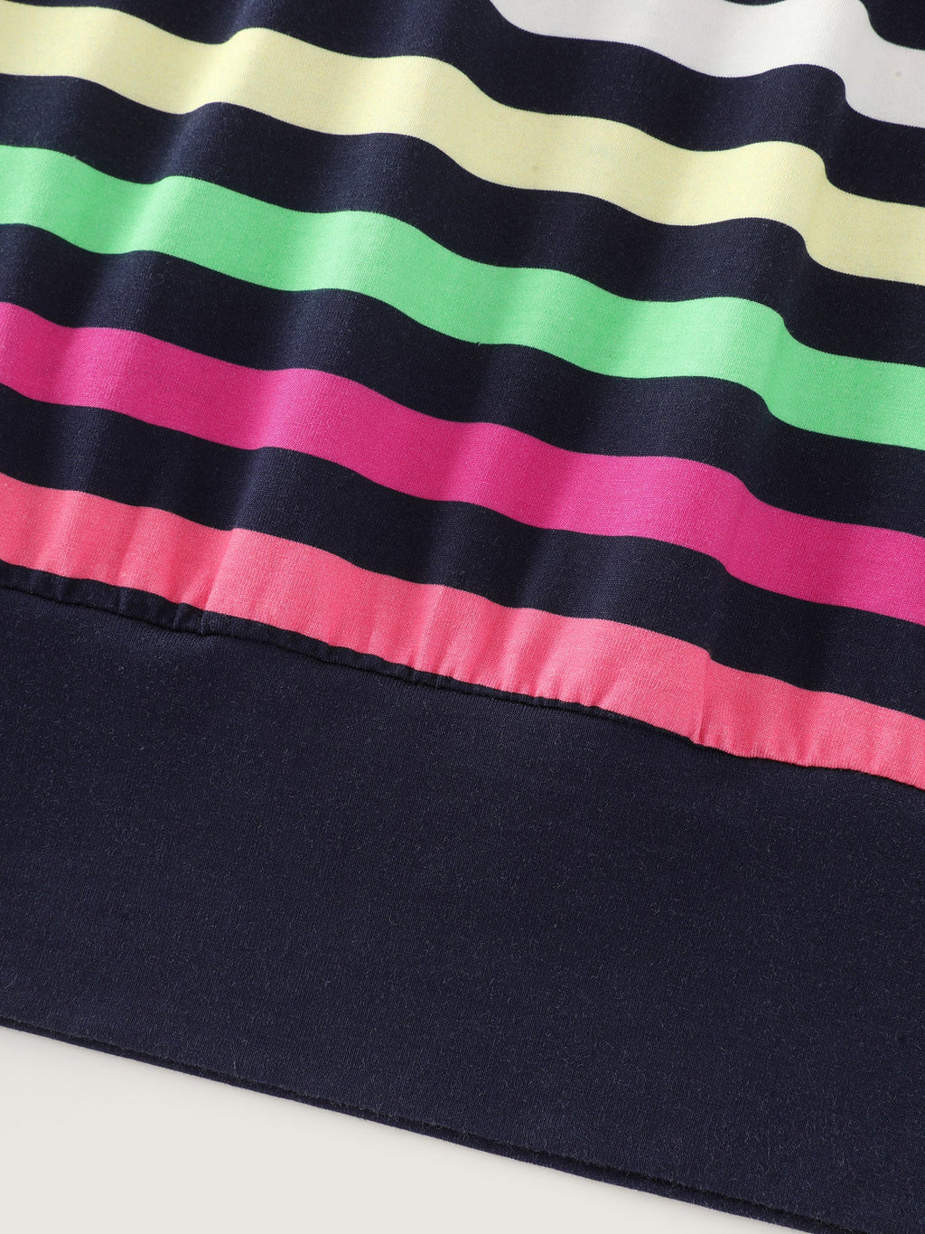 Cotton Stretchy Striped Notch Neck Top