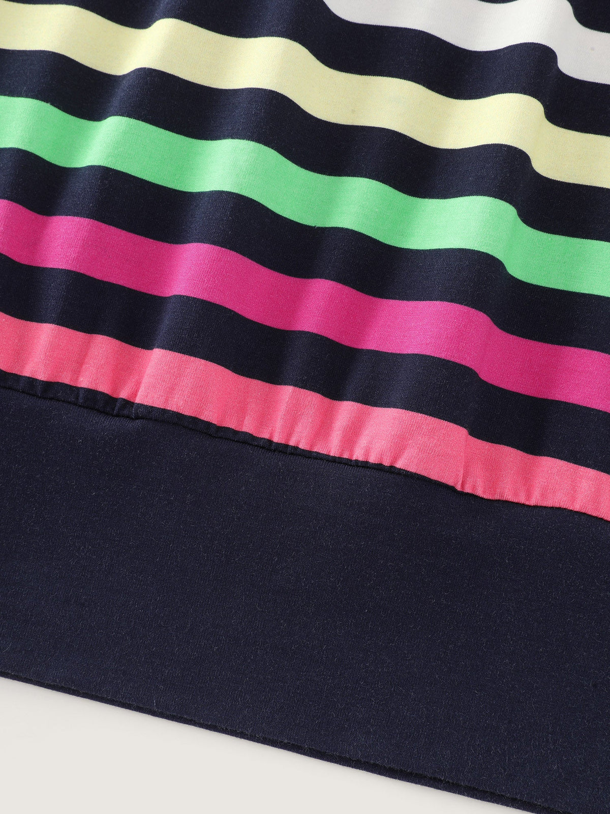 Cotton Stretchy Striped Notch Neck Top