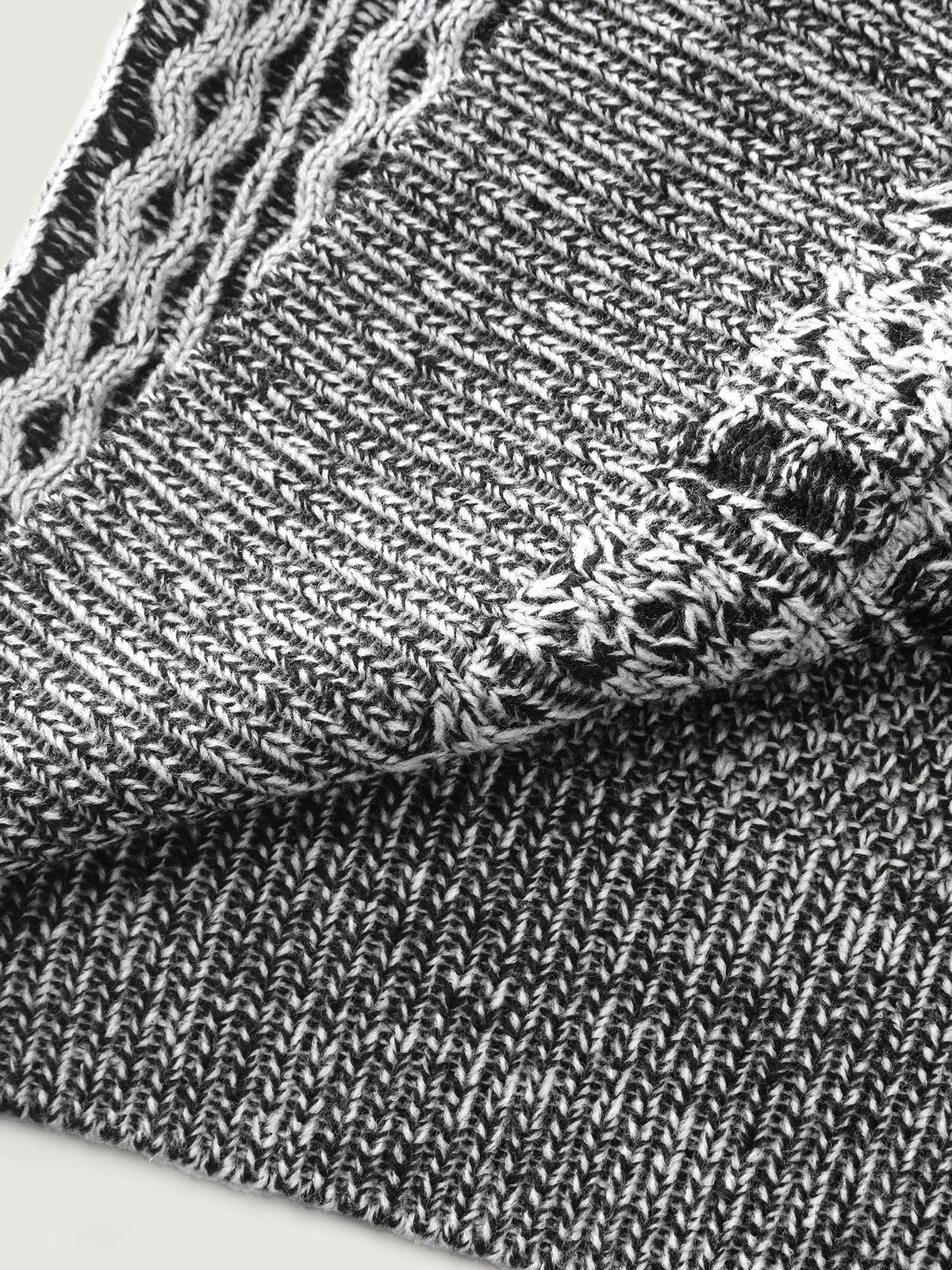 Braided Texture Button Stretchy Pockets Knit Cardigan