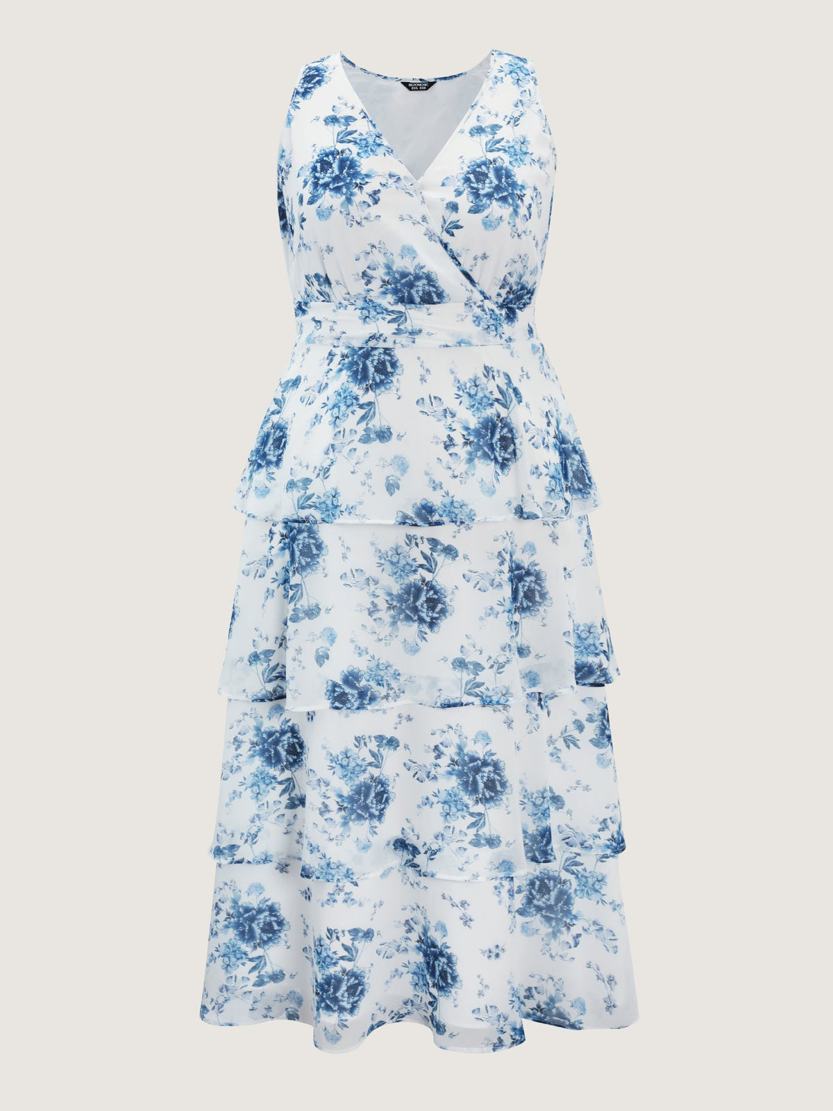 Floral Elegance Tiered V-Neck Maxi Dress