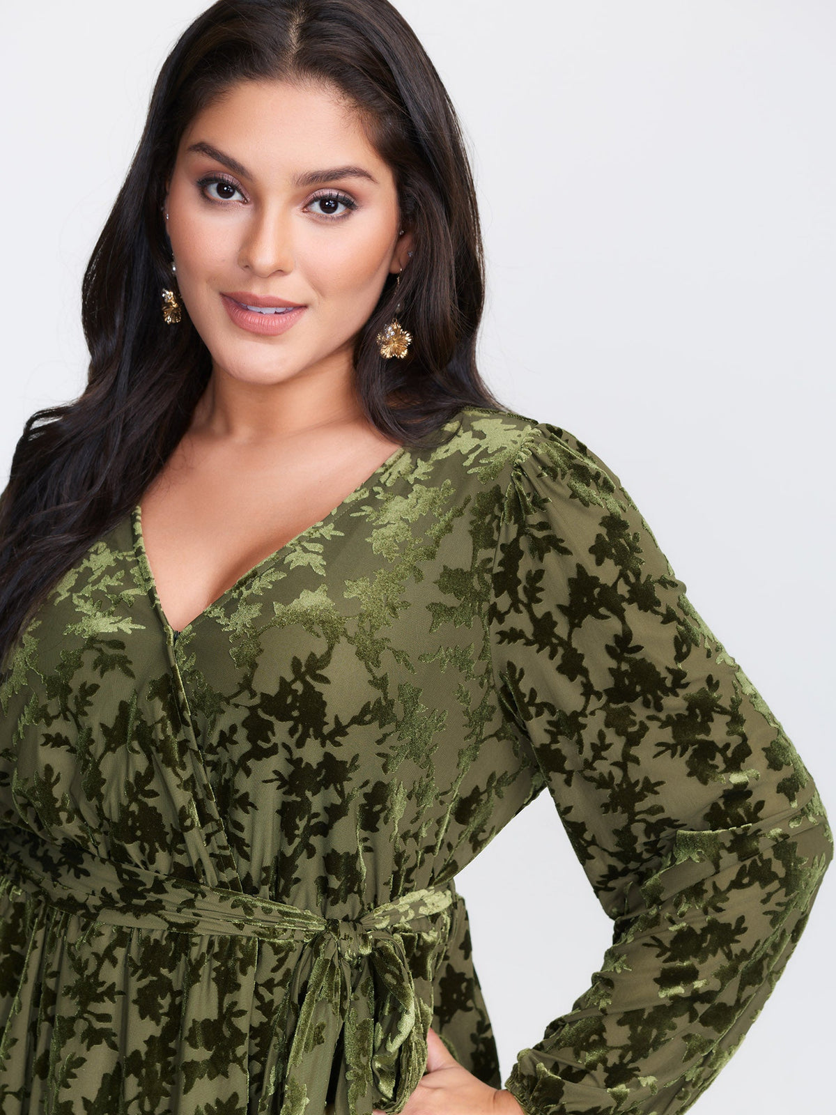 Velvet Laser Cut Side-Tie Blouse