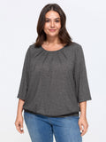 Supersoft Stretchy Pleated Front Round Neck T-Shirt