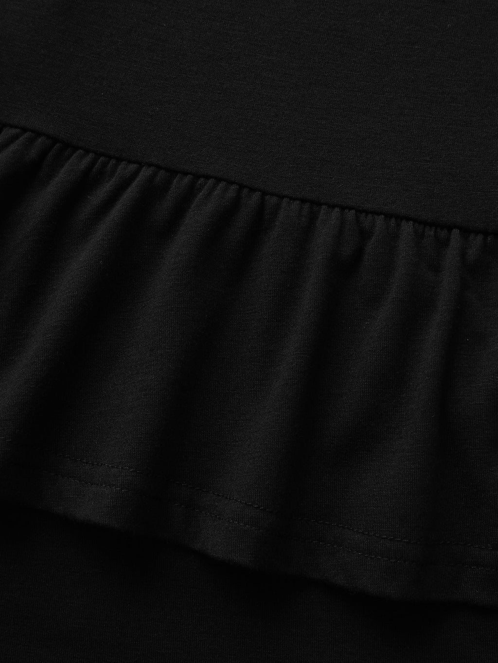 Layered Ruffled Flare Hem Capri Pants