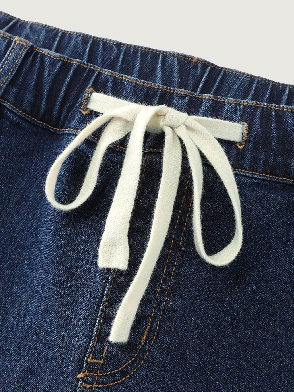 Drawstring Waist Stretchy Wide-Leg Jeans