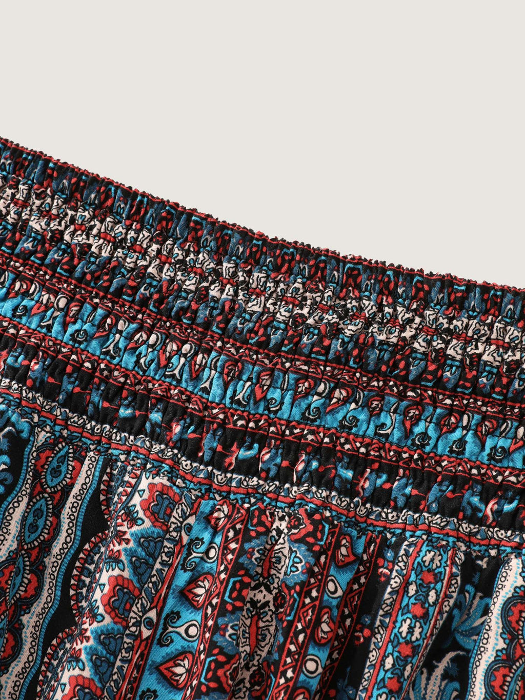 Shirred Colorful Asymmetric Hem Pants