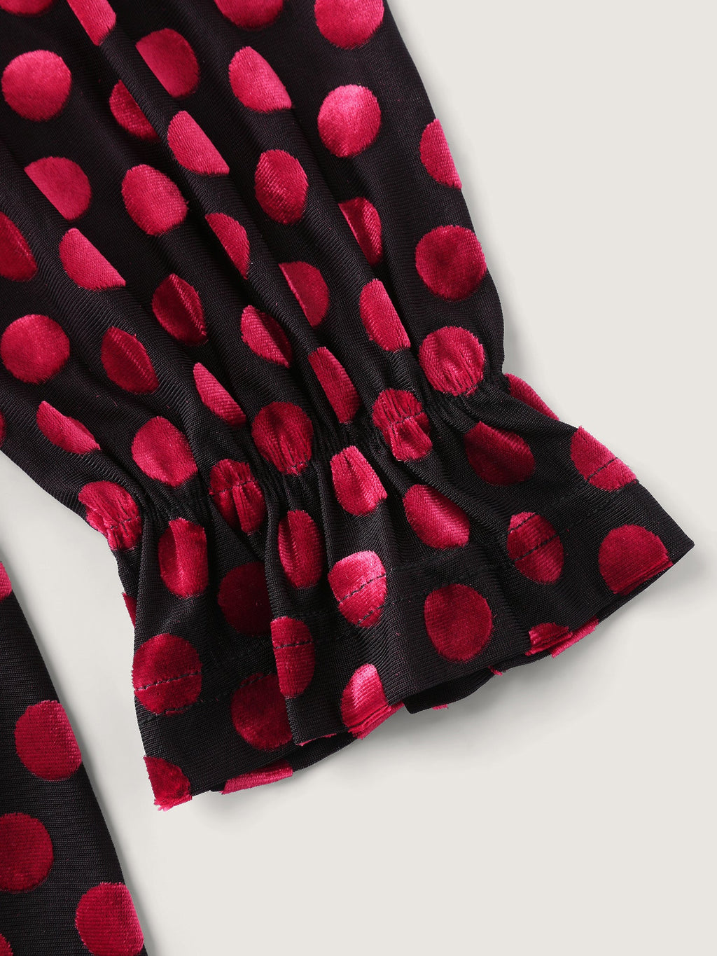 Velvet Heart Print Stretchy Waist Blouse