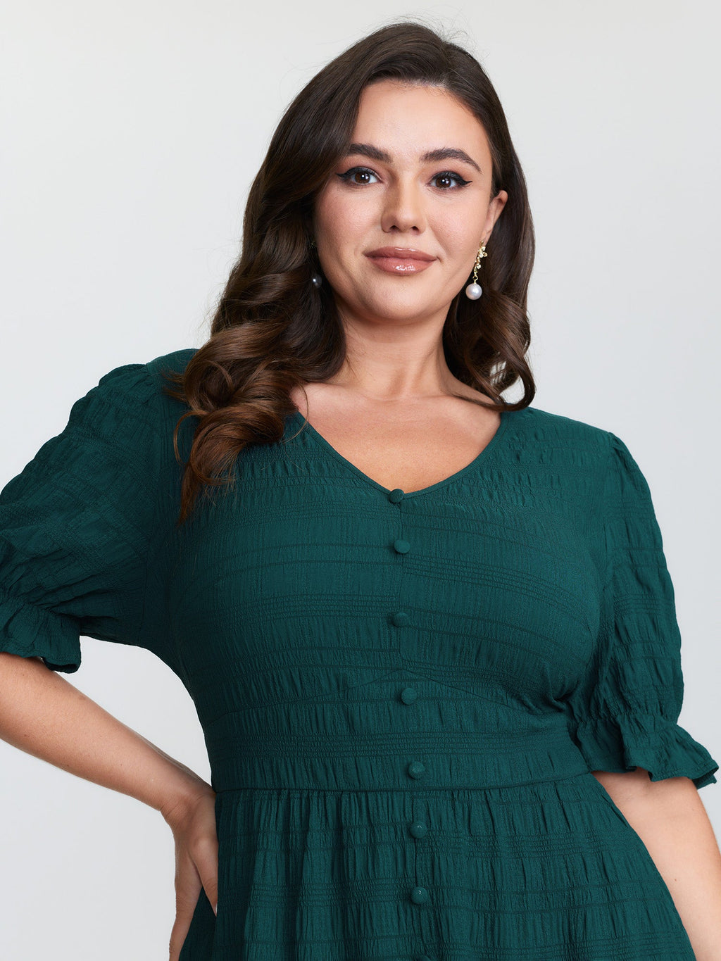 Textured Triangular Cinched-Waist Tiered Maxi Dress