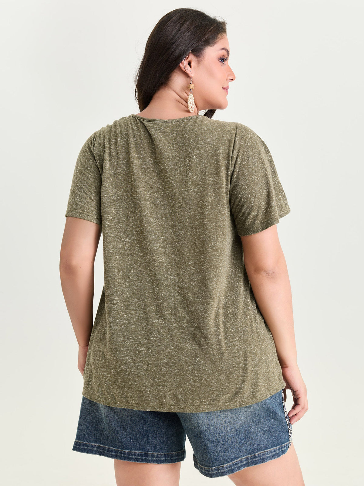 Boho Embroidered Keyhole Neckline Blouse