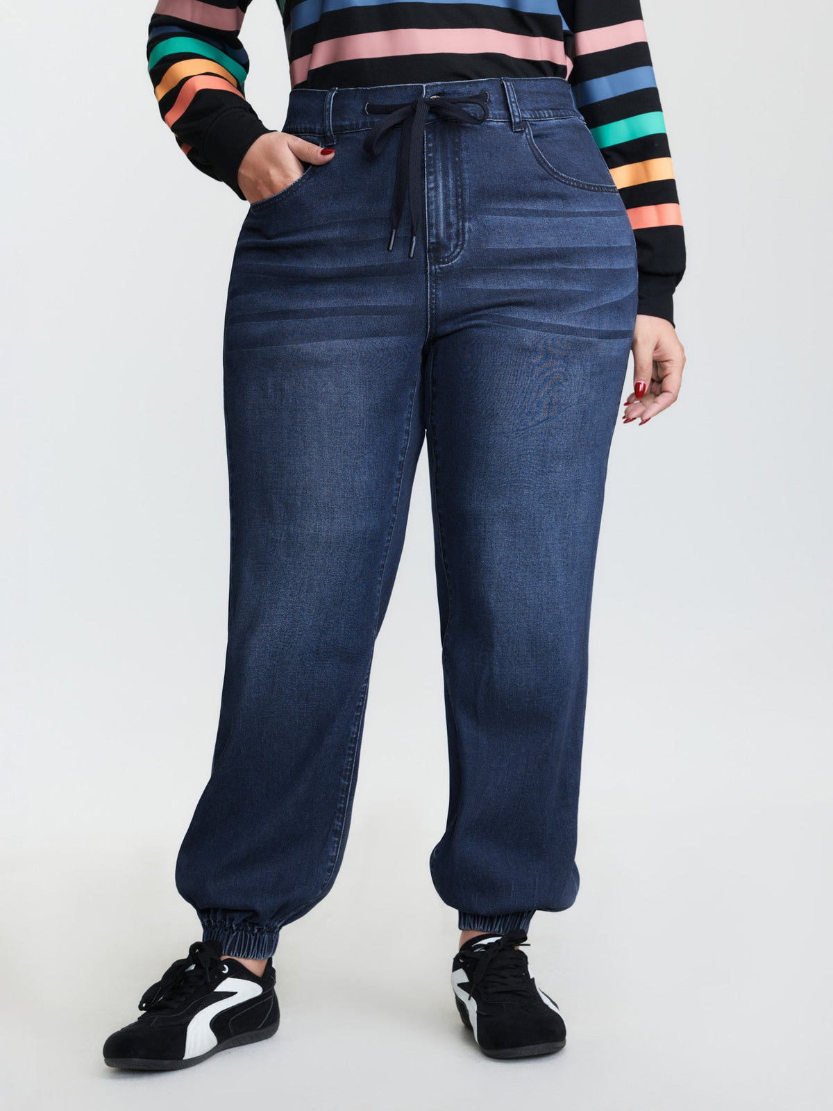 Supersoft Drawstring Waist Jogger Jeans