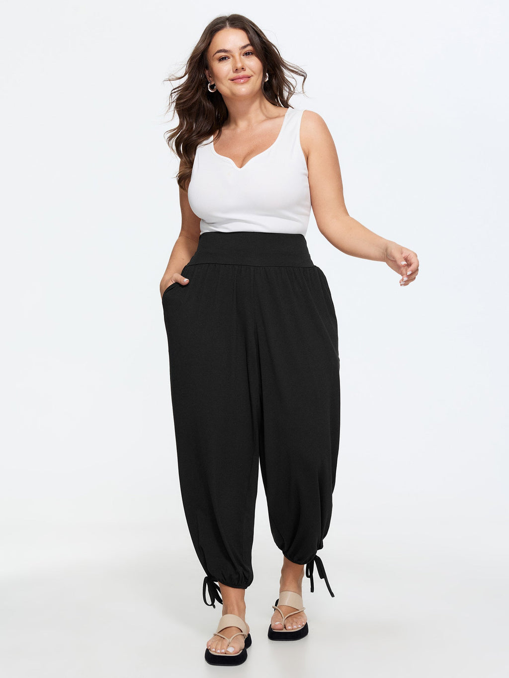 Supersoft Stretchy Side Drawstring Cropped Pants