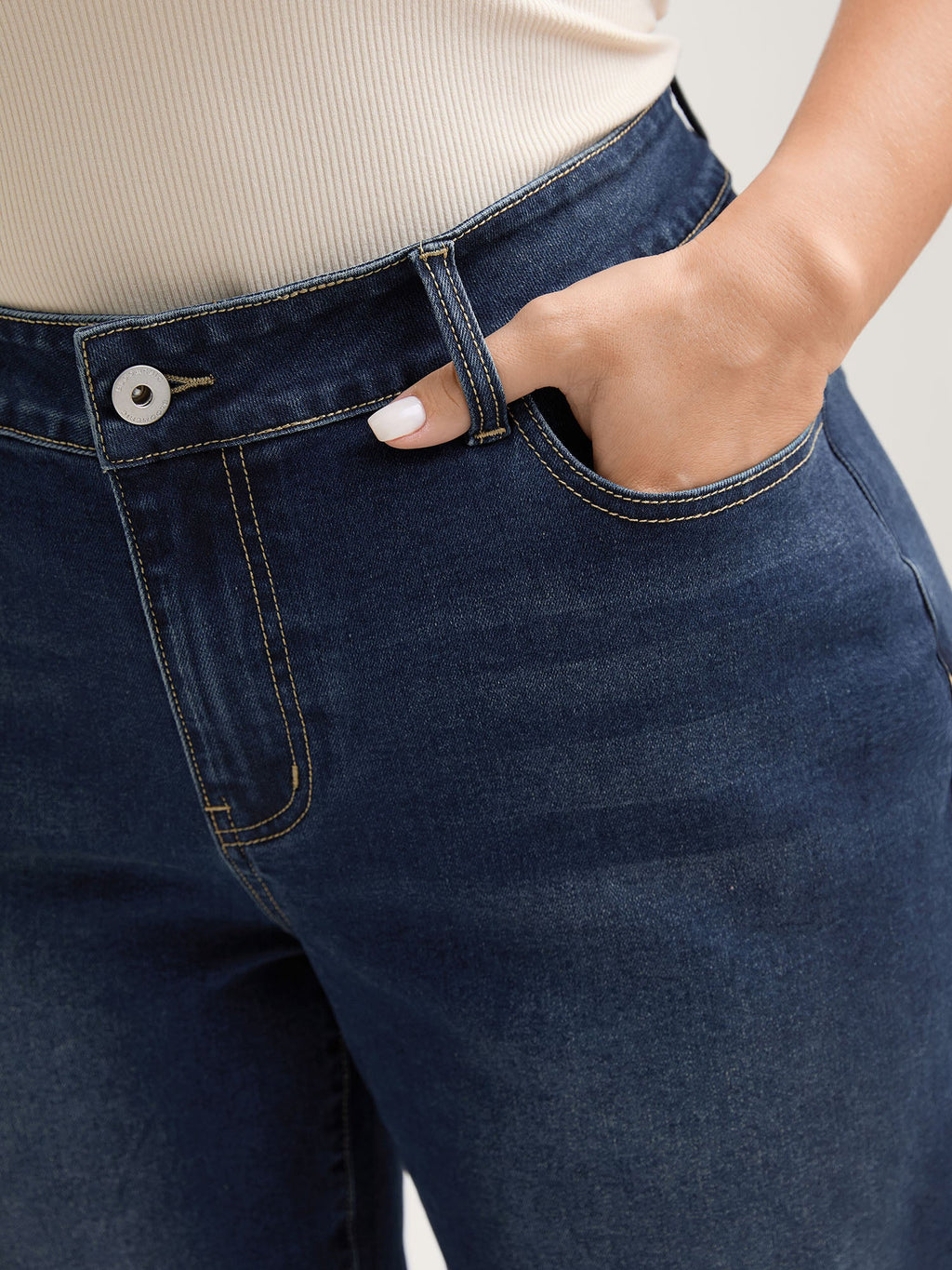 Pull-On High Waist Wide-Leg Jeans
